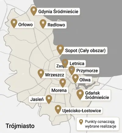 Obszar działania – wykończenia mieszkań Gdańsk: Wrzeszcz, Przymorze, Oliwa, Zaspa i inne dzielnice